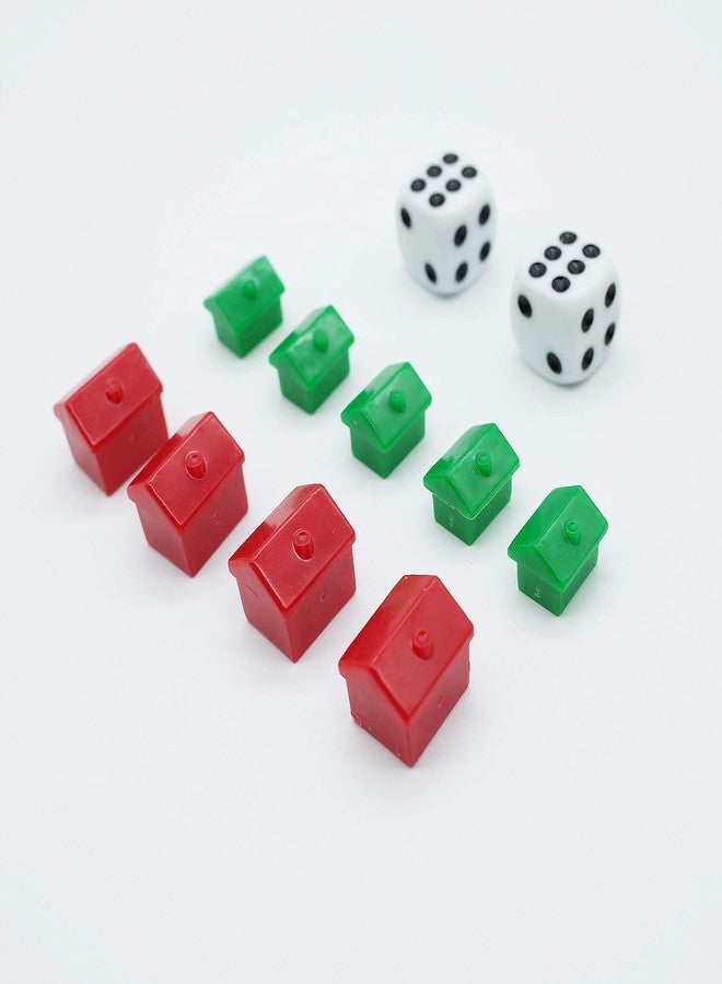FOIBURELY 46 Pieces Game Replacement Pieces Games Hotels Houses and Dice, Game Set of Plastic - Image 4